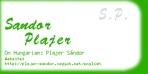 sandor plajer business card
